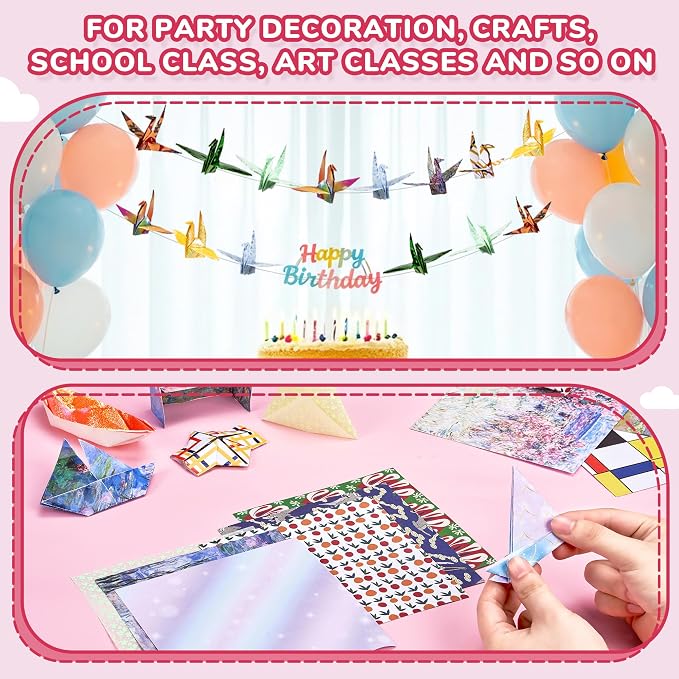 JoyCat Dreamy Fantasy Patterned Origami Paper, 50 Sheets, 6x6 Inch | Double-sided celestial, magical and mythical patterns create dreamy origami, scrapbook pages, cards and fantasy crafts.