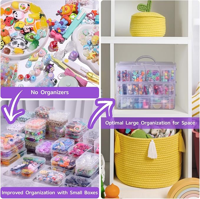 Bead Organizers and Storage, 56 Pcs Small Plastic Containers with Lids