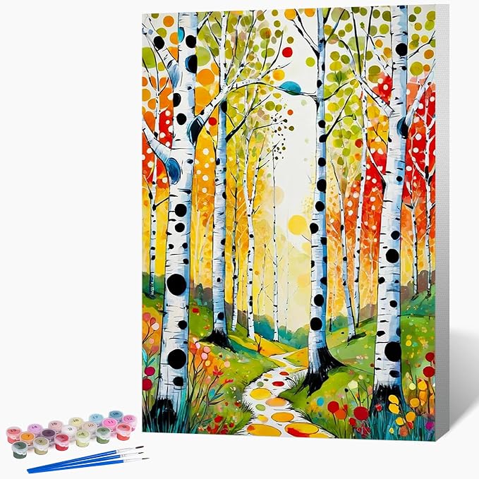 Paint by Numbers Kit for Adults Beginner & Kids Age 8-12 with Wooden Frame, Easy Adult Paint by Number Kits on Canvas, DIY Acrylic Watercolor Oil Paint by Number for Adults for Home Decor 8x12 Inch