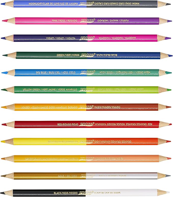 Prang Duo-Colored Pencils, 24 Assorted Colors, 12 Count