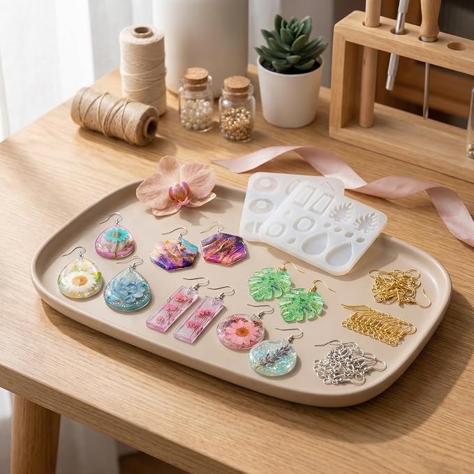 Earring Molds for Epoxy Resin,Resin Jewelry Molds | 10 Resin Molds Silicone for Epoxy & UV Resin, Pendants, Keychains,Necklaces,DIY Jewelry Casting