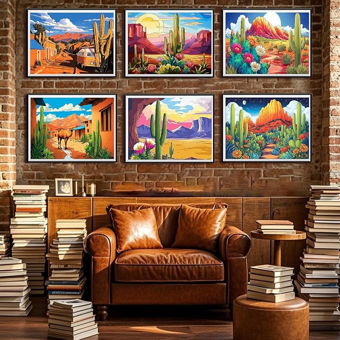 Leatrice 6 Pack Landscape Diamond Painting Kits for Adults Diamond Art Kits