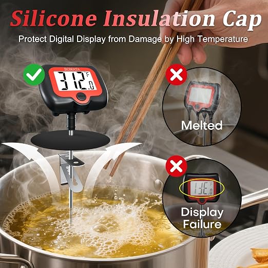 BOMATA Digital Candy Thermometer with Pot Clip, Deep Fry Oil Thermometer