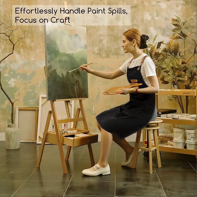 MEEDEN Painting Apron for Men Women: Adjustable Cross Back Waterproof