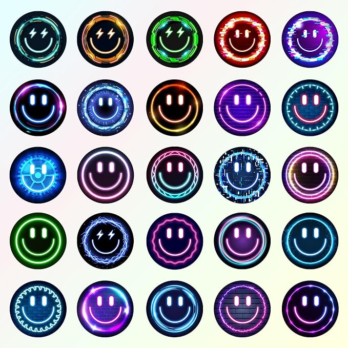 100PCS Smile Neon Stickers