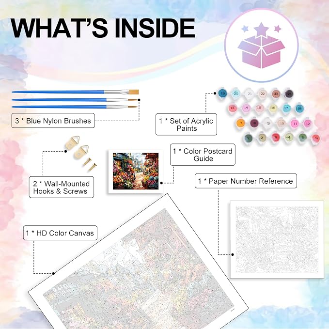 Paint by Numbers Kit for Adults, Funny Beach Cow Number Painting Canvas Kit | DIY Acrylic Painting Set for Beginners, Stress Relief Relaxing Craft, Home Wall Decor, Holiday Gift for Adults, 16x20 Inch