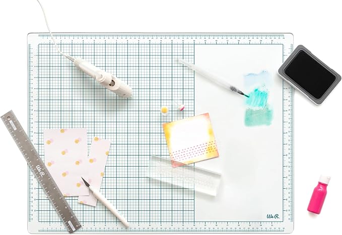 We R Memory Keepers, Glass Mat, 16 inches x 22 Inches, Heavy Duty, Perfect for Cutting, Paint Mixing, Scrapbooking, Crafts and More