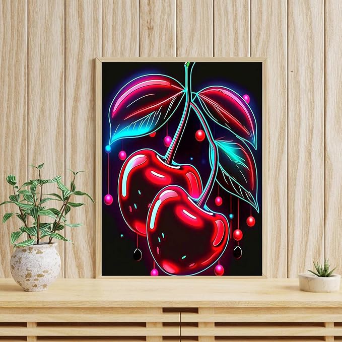 mrpwnle Diamond Art Kits for Adults Cherry Diamond Painting Kits 12x16inch
