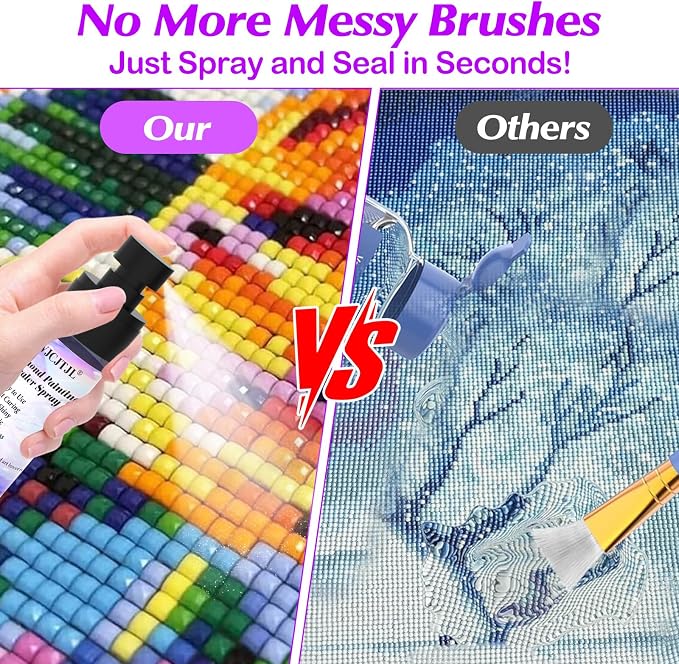 Upgraded Diamond Painting Sealer Spray - 30 Minutes Quick Dry (1 Pack) | Diamond Art Sealer Glue, Keep Diamond Art Fixed and Shiny, Diamond Art Accessories and Tools, Easy to Use, No Brush Needed