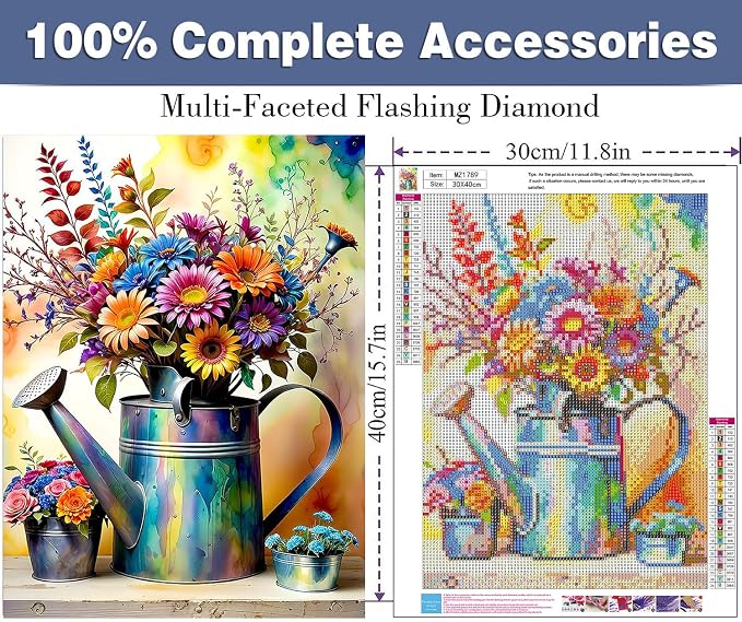 ijbnhd Flowers Diamond Art Kits for Adults 12x16 inch