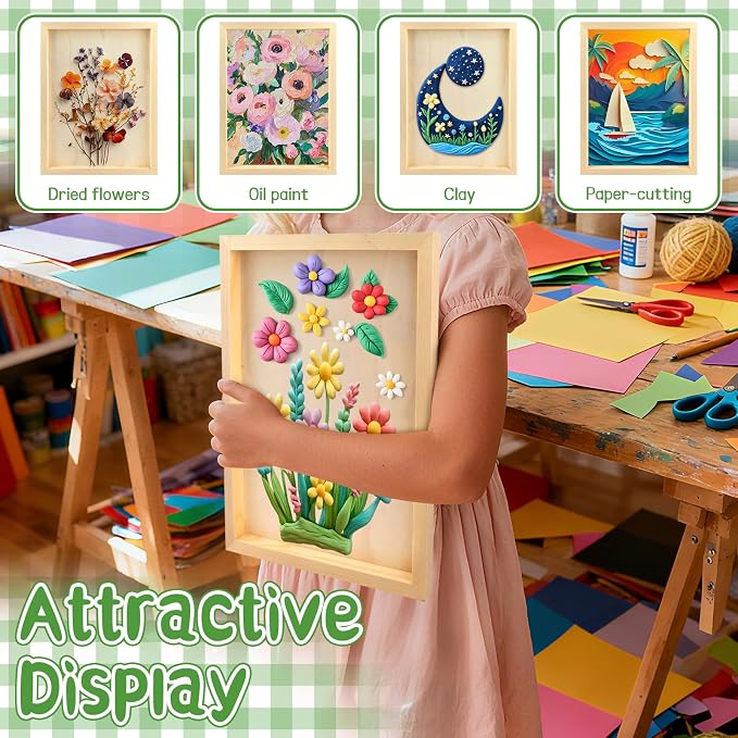 FSWCCK 5 Pack 11 x 14 inch Wood Panel Boards, Unfinished Wood Canvas Panels for Crafts, Painting Canvas, DIY Art Projects, Pouring, Arts Use with Oils, Acrylics