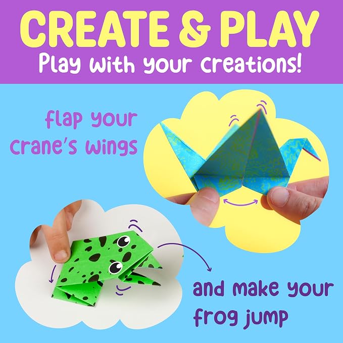 Creativity for Kids Neon Origami Mini Kit, 25 Papers (Ages 7+)