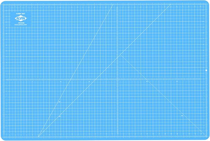 ALVIN HM Self-Healing Cutting Mat for Hobbies 24 x 36 inch | Double-Sided Blue/Grey | 3-Layer Gridded Surface for Arts, Crafts and Sewing - Model HM2436