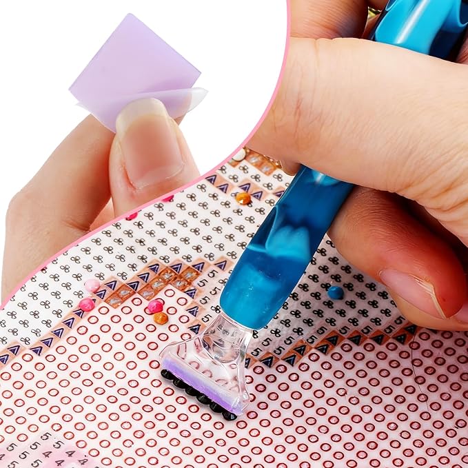 Phinus Diamond Art Wax 100 PCS, 5 Different Colors DIY Diamond Painting Wax with Storage Box for Adults and Kids, 2x2 cm Glue Wax for Diamond Art Painting