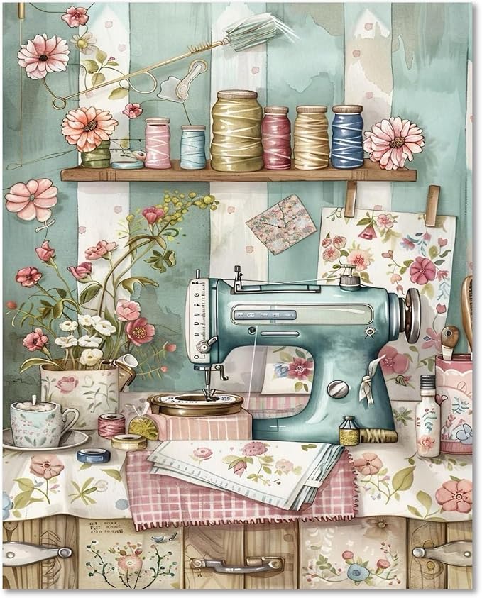 Sewing Paint by Numbers Kit for Adults, Adult Paint by Number Kits 16x20 in