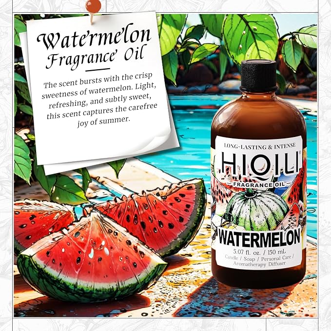 HIQILI Watermelon Fragrance Oil for Diffuser, Candle & Soap Making