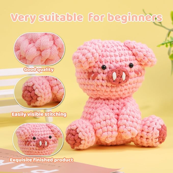 24 * 50g/1.76oz Crochet Yarn, 24 * 87yds Beginner Crochet Yarn | Beginner Easy Yarn for Crocheting with Easy-to-See Stitches, Worsted-Weight Medium #4 Blend Crochet Kit Making