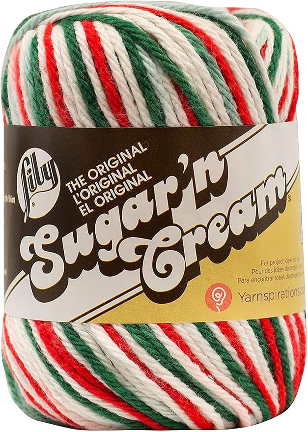 Lily Sugar'n Cream Ombre Yarn for Dishcloths, Mistletoe, 6-Pack