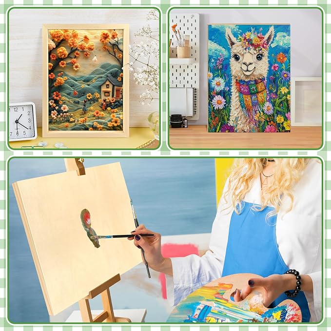 FSWCCK 5 Pack 11 x 14 inch Wood Panel Boards, Unfinished Wood Canvas Panels for Crafts, Painting Canvas, DIY Art Projects, Pouring, Arts Use with Oils, Acrylics