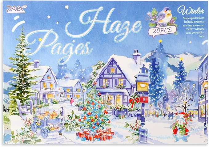 PET Winter Landscape Stickers 20 Sheets 150 Pre-Cut Stickers for Scrapbooking Scrapbook Supplies Transparent Sticker for journaling