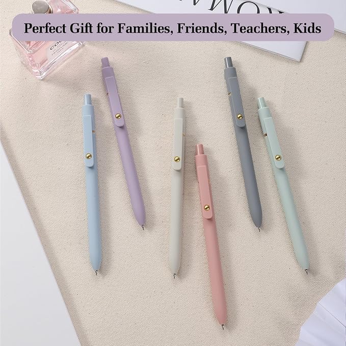 FIOVER Gel Pens, 6pcs Blue Ink Medium Point 0.7mm Smooth Writing Pens