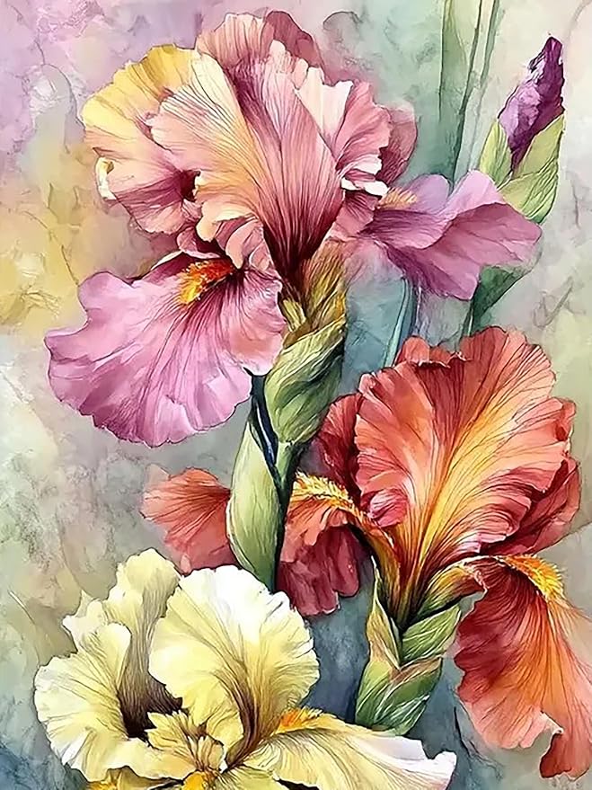 XUCNWL Diamond Art Kits for Adults,Flower Diamond Painting for Beginners
