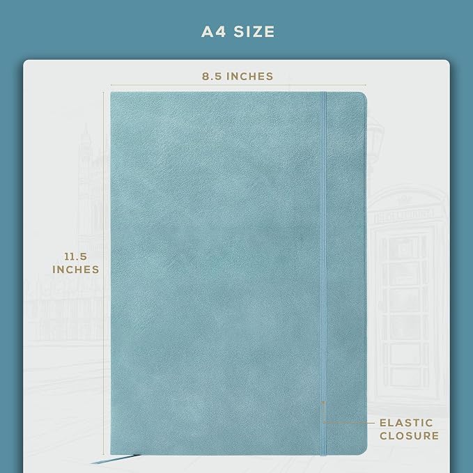 Beechmore Books A4 8.5x11 Mixed Media Sketchbook 160 GSM/98LB with Gift Box | Hardcover Art Journal with Lay-Flat Binding, 156 Perforated Ivory Pages for Drawing, Ink & Light Watercolor