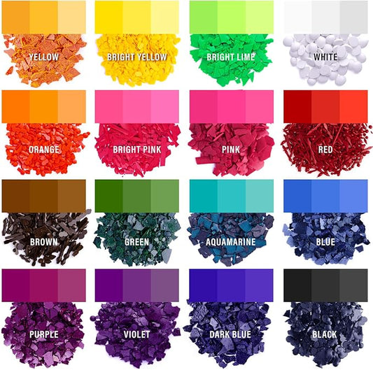 Candle Dye for Soy Wax – 16 Colors Wax Dye Chips for Candle Making | Highly Concentrated Candle Wax Dye for Soy Wax, Beeswax, Paraffin – Candle Color Dye - Premium Candle Dye Chips