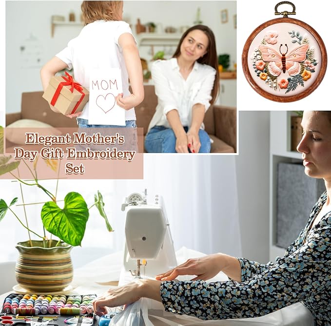 Burbell 15 Pcs Embroidery Hoops Round Wood Frame Cross Stitch,3 Inch | Small Display Frame Ornaments, Imitated Wood with Metal Hooks, DIY Crafts Sewing Hanging Gifts, Christmas Decor Supplies
