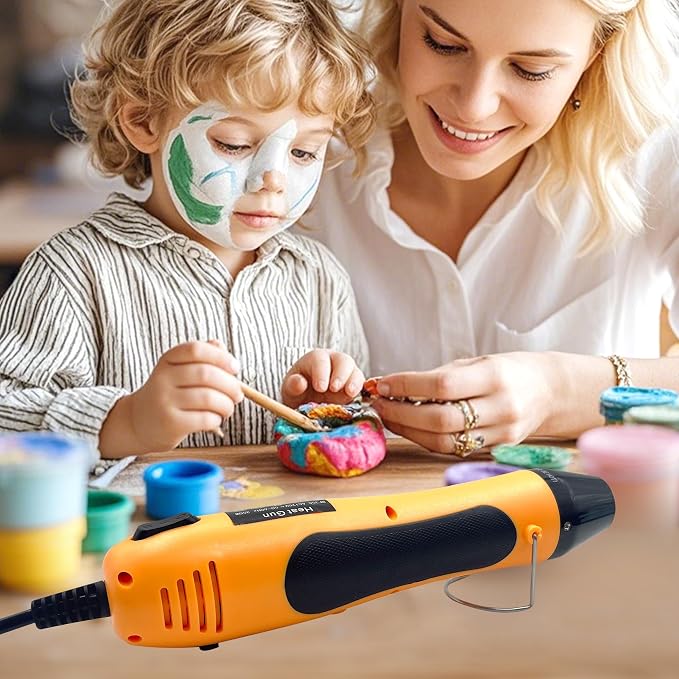 Heat Gun, 350W Mini Heat Gun with Reflector Nozzle Dual Temperature Settings Fast Heat Hot Air Gun Tool for Crafting, Heat Gun for Craft Dryer, 6.56Ft Overload Protection for Drying Paint