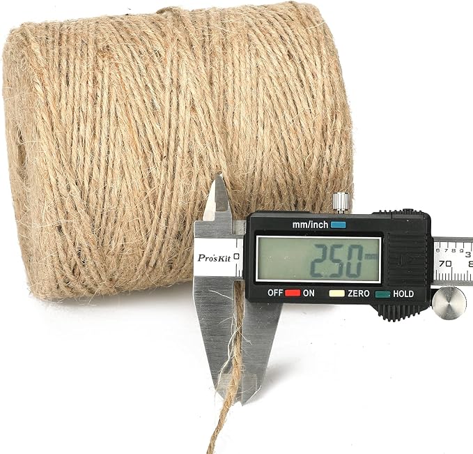 KINGLAKE Natural Jute Twine - 820 Feet, Arts & Crafts, Christmas, Durable Packing String, Brown
