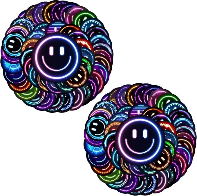 100PCS Smile Neon Stickers