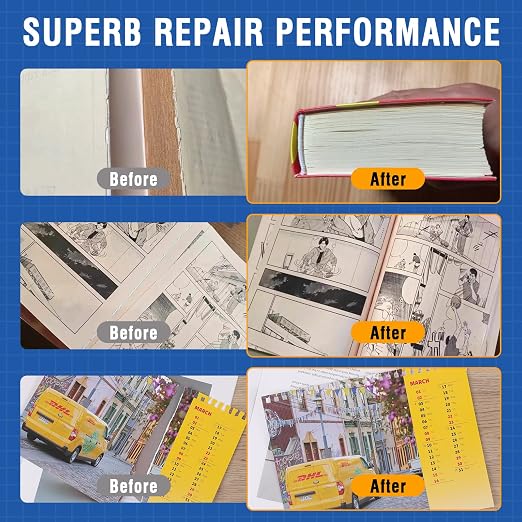 TEAWOO Book Repair Kit, 8.5 Oz + 2×1.35 Oz Acid-Free PVA Adhesive