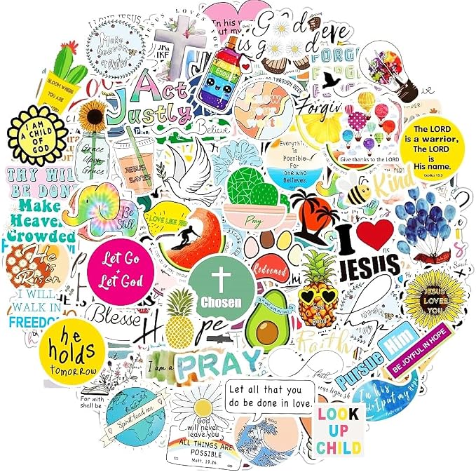 200Pcs Inspirational Christian Jesus Stickers for Kids,Bible Verse Stickers