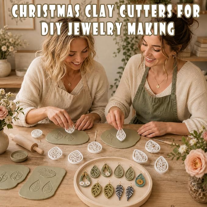 10Pcs Tropical Leaf Polymer Clay Cutters Set