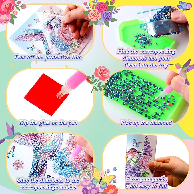 Saillong 24 Pack Butterfly Diamond Painting Greeting Card with Envelopes