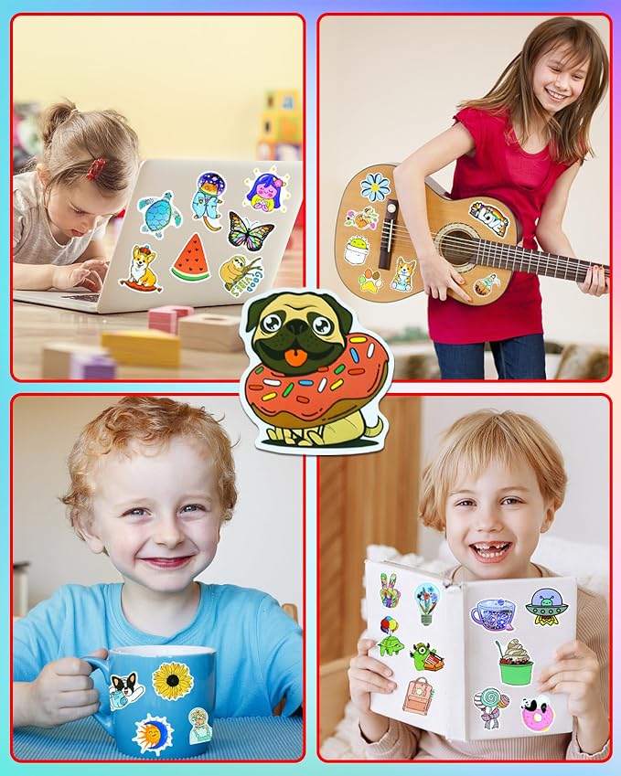 EOAOD 600 Cute Aesthetic Water Bottle Stickers for Kids, Classroom Rewards | No-Repeat Designs Made From Durable Waterproof Vinyl, Perfect for Crafts, Journals, Party Favors, Gifts and Creative Projects