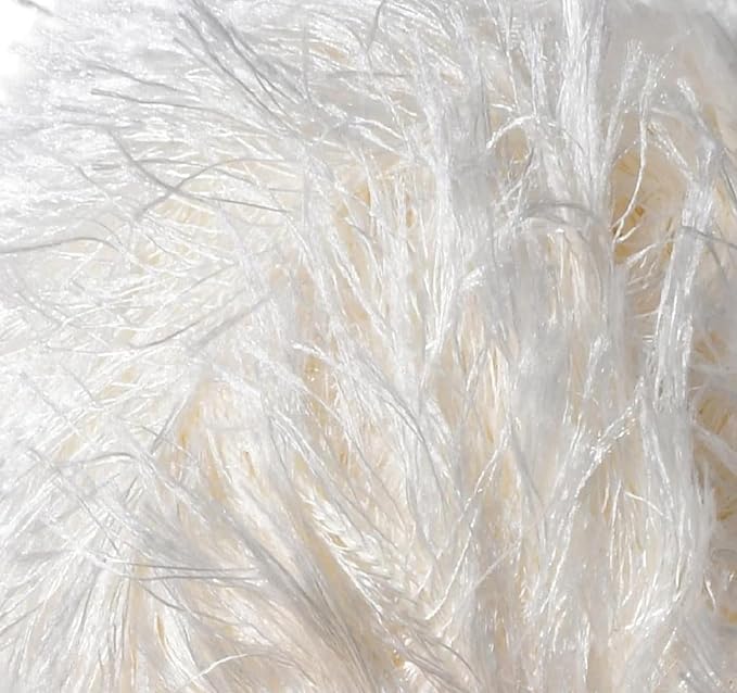 Eyelash Fun Fur Yarn Premium 100% Polyester 164 Yds (150 Mt), 3.53 Oz (100 Gr) Colorful Crochet Yarn Dıy Hand Knitting (Cream, 3 Skein)