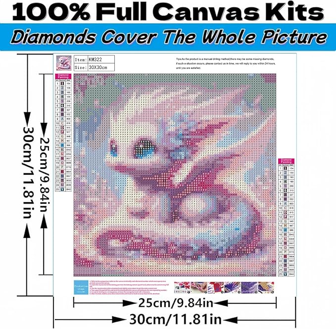 Acelii 4PCS Dragon Diamond Painting Kits for Adults, 5D DIY Art Set | Full Round Drill Dragon Gem Art Kit, Easy DIY Craft, Home Wall Decor, 12 x 12 Inch for Adults & Beginners