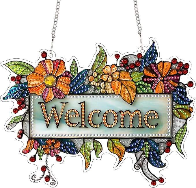 SKRYUIE Flower Hanging Pearl Diamond Art Kits for Adults Suncatcher A15