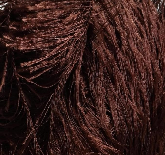 Eyelash Fun Fur Yarn Premium 100% Polyester 164 Yds (150 Mt), 3.53 Oz (100 Gr) Colorful Crochet Yarn Dıy Hand Knitting (Brown, 3 Skein)