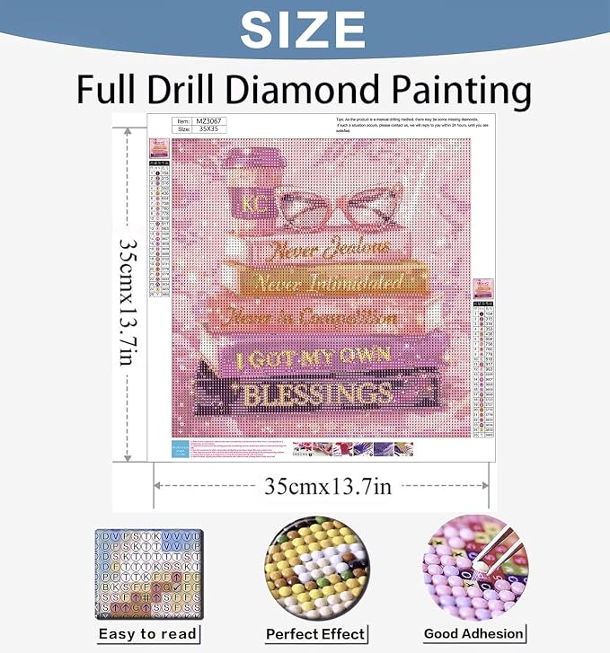 Benjenes Pink Book Diamond Art Kits for Adults, Diamond Painting