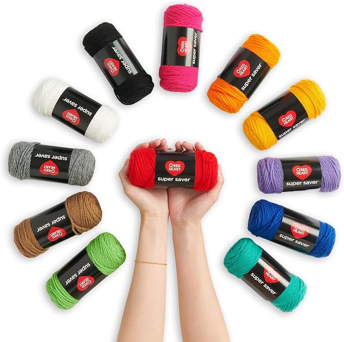 Red Heart Stitchers Kit with Bag and Accessories, Yarn for Crocheting