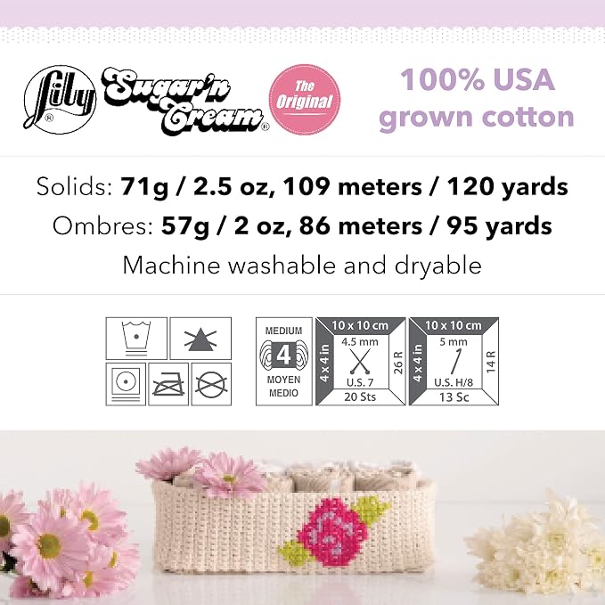 Lily Sugar'n Cream Ombre Yarn for Dishcloths, Pie, 6-Pack