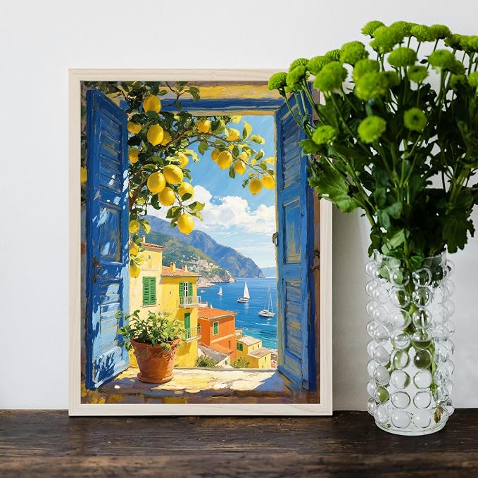 MIRCVSH Lemon Tree Paint by Numbers Kit for Adults,Scenery Oil Acrylic Painting Kits for Adult Beginners on Canvas,Unframed Landscape Paint by Number Kits for Home Wall Decor 16X20 Inch.