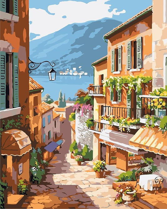 QUITEDEW Scenery Paint by Numbers Kit for Adults Beginner 16X20 Inch | Paint by Number Landscape,City Paint by Number for Adults Canvas,DIY Oil Painting Kits for Gifts Home Decor