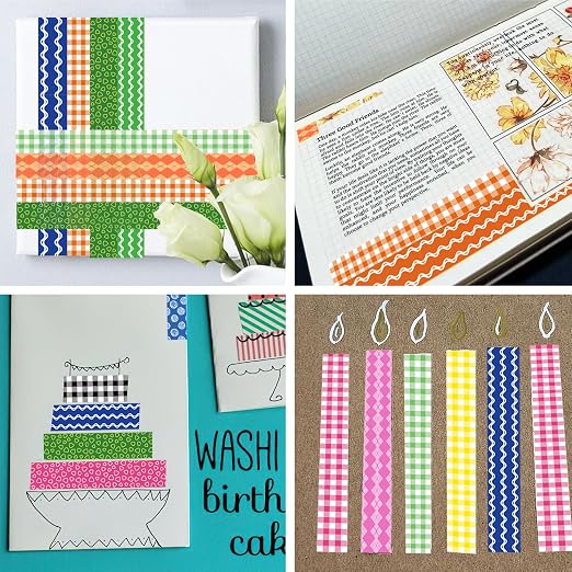 Shindel 50 Rolls Washi Tape Set, 50 Rolls Craft Tapes Decorative Tape | 4 Different Size, Adhesive Masking Tape for Scrapbooking Supplies DIY Crafts Journals