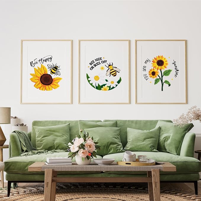 Louise Maelys Bee Embroidery Kit Funny Daisy Quote DIY Craft | Create Thoughtful Gifts with Cross Stitch Kits and Needlepoint Kit for Beginners, Perfect for Creative Hobbies and Home Decor