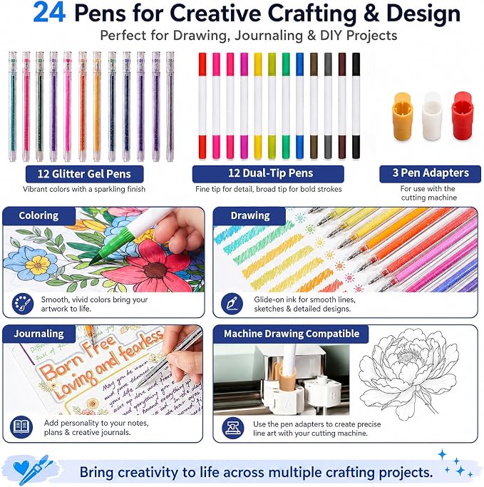 Cutting Machine Starter Kit - 40pcs Crafting Tool Set with A4 LED Light Pad, Precision Paper Cutter, Dual-Grip Mats, Weeding Tools & Brayer Roller - Compatible with Most Standard Cutting Machines