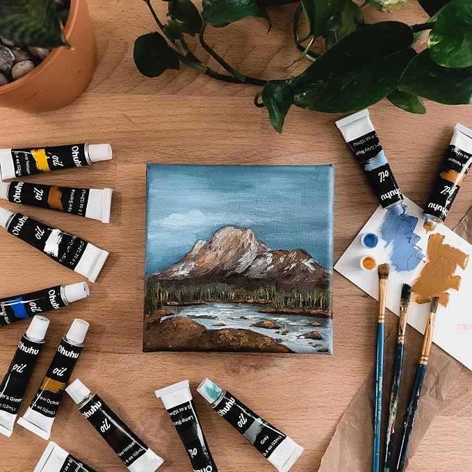 Ohuhu 36 Oil-Based Colors Oil Paint Set, 12ml/0.42oz x 36 Tubes Non-Toxic | Oil Painting Set Supplies for Canvas Painting Artist Kids Beginner Adult Classroom Student Art Supplies Gift DIY